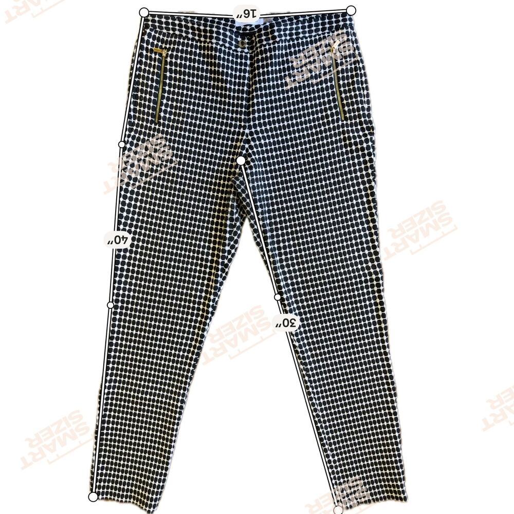calvin klein abstract black and white pants with gold hardware womens size 8